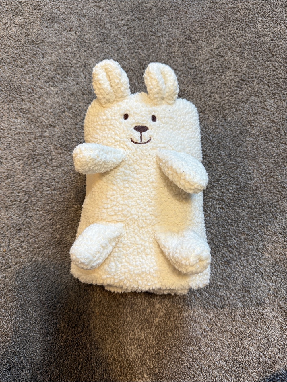 Chick Pea Cream Teddy Baby Blanket 3D Security Lovey Bunny Rabbit